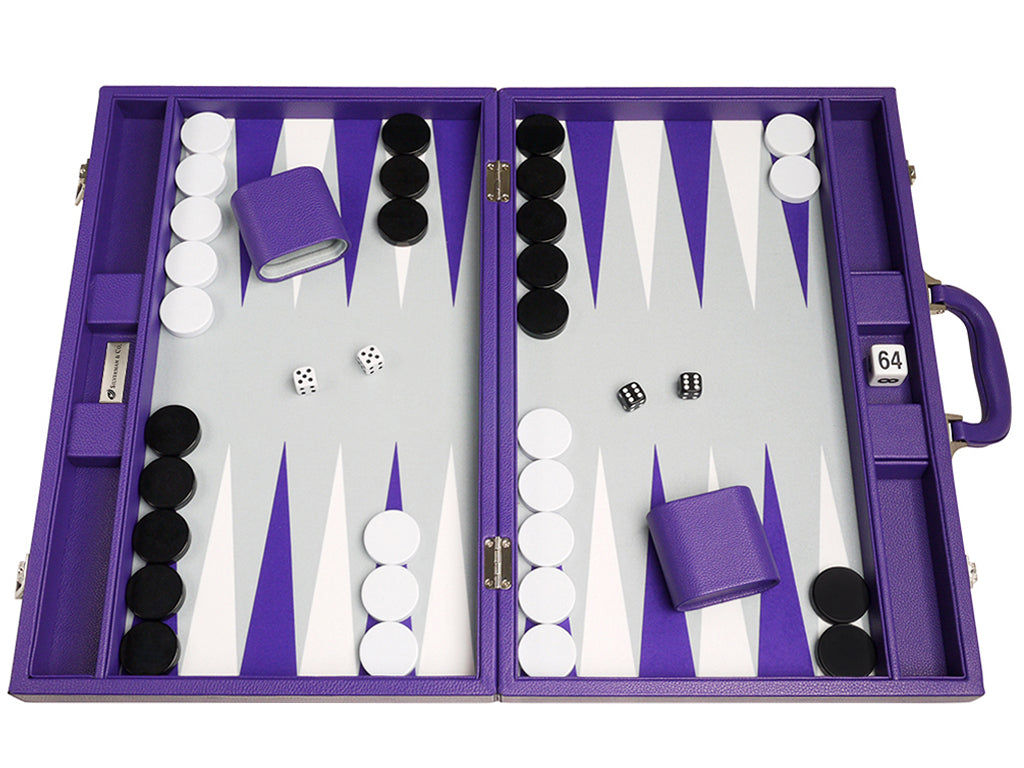19-inch Premium Backgammon Set - Purple - American-Wholesaler Inc.
