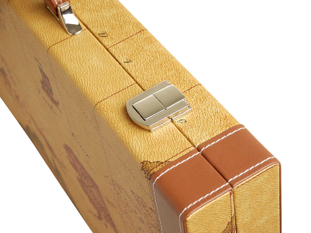 18-inch Map Backgammon Set - Brown Board - EUR - American-Wholesaler Inc.