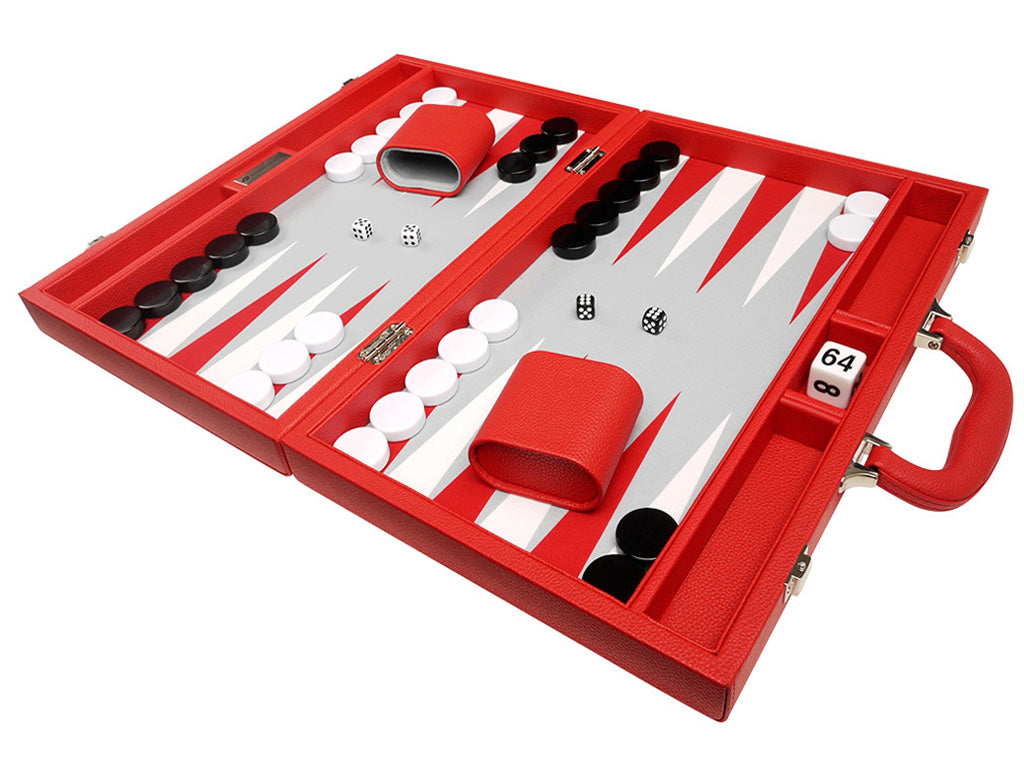 16-inch Premium Backgammon Set - Red - American-Wholesaler Inc.