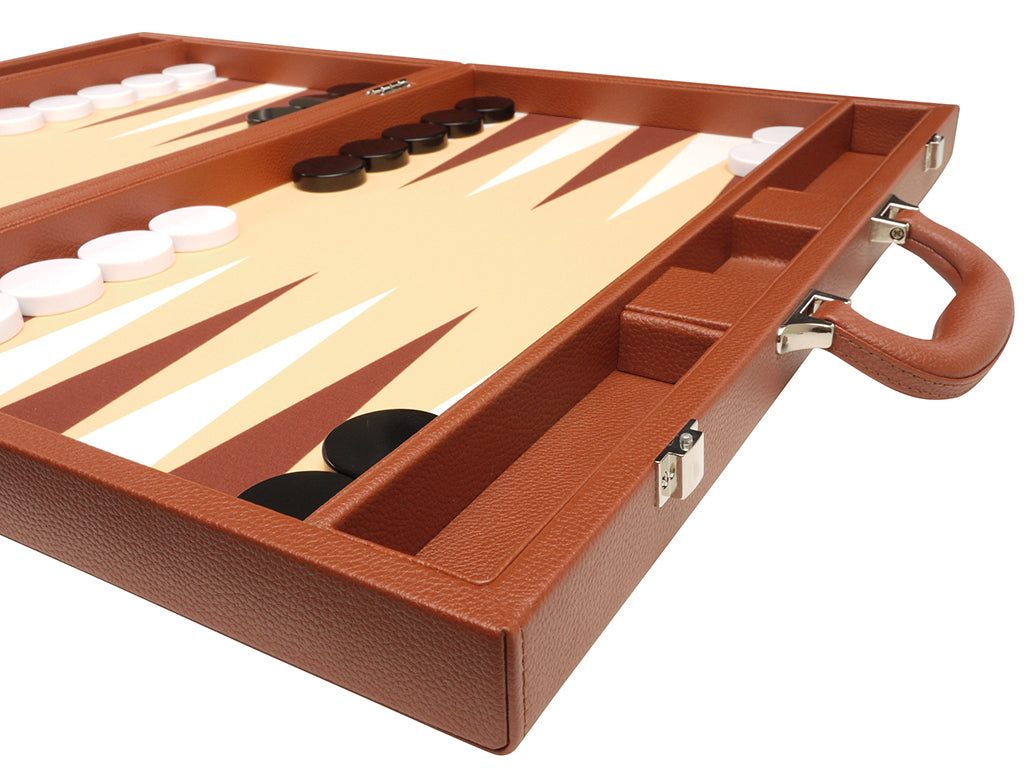 19-inch Premium Backgammon Set - Desert Brown - EUR - American-Wholesaler Inc.