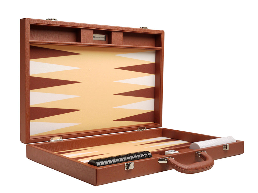 19-inch Premium Backgammon Set - Desert Brown - GBP - American-Wholesaler Inc.