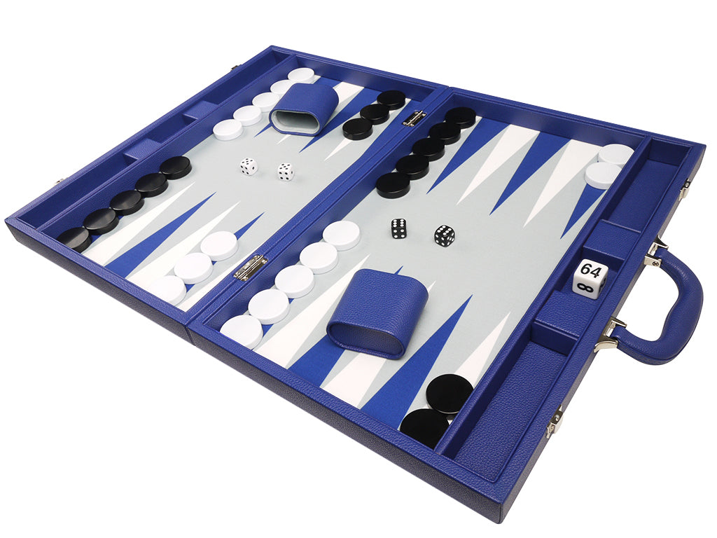19-inch Premium Backgammon Set - Indigo Blue - EUR - American-Wholesaler Inc.
