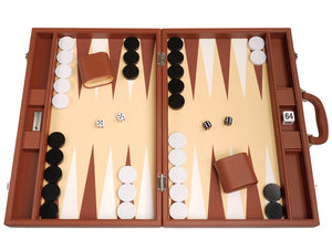 48 x 64 cm Premium-Backgammon-Set - Desert Brown