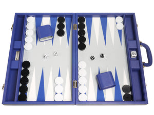 48 x 64 cm Premium Backgammon Set - Indigoblau