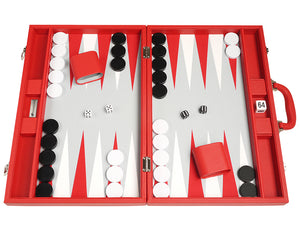 48 x 64 cm Premium-Backgammon-Set - Rot