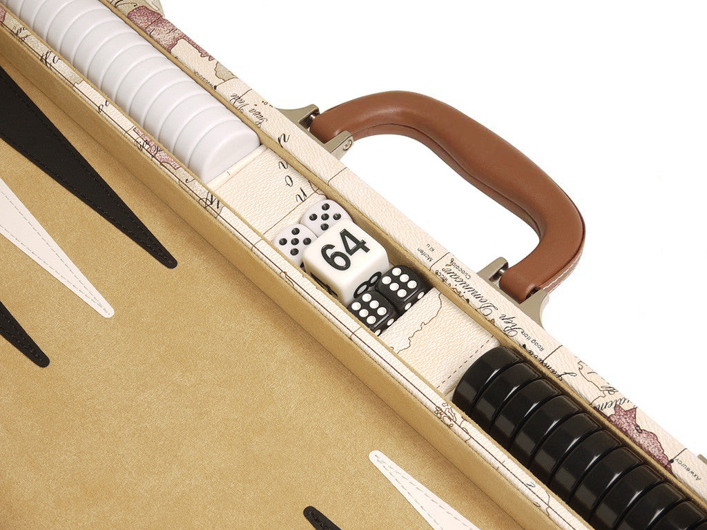 18-inch Map Backgammon Set - White Board - American-Wholesaler Inc.