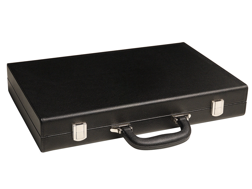 16-inch Premium Backgammon Set - Black with White and Green Points - EUR - American-Wholesaler Inc.