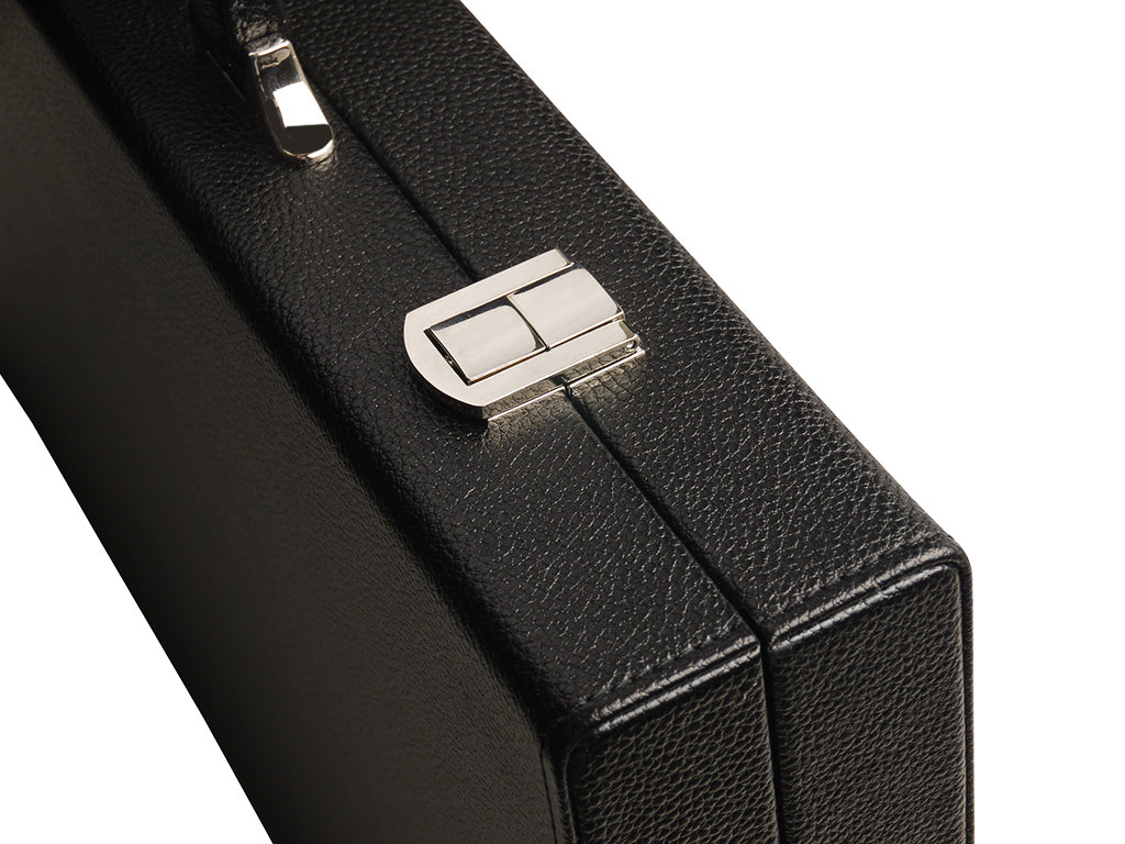 16-inch Premium Backgammon Set - Black with White and Green Points - EUR - American-Wholesaler Inc.