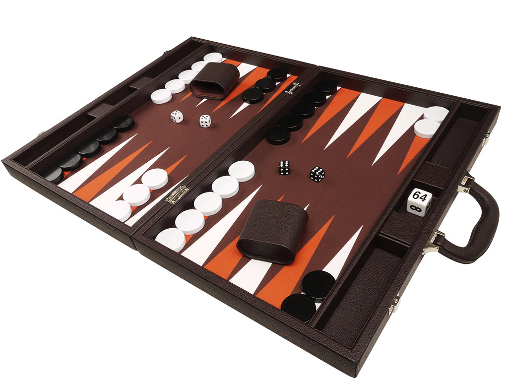 19-inch Premium Backgammon Set - Dark Brown - American-Wholesaler Inc.