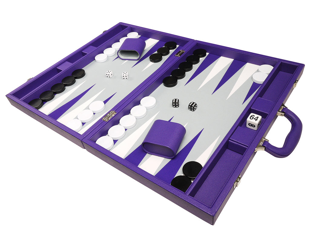 19-inch Premium Backgammon Set - Purple - GBP - American-Wholesaler Inc.