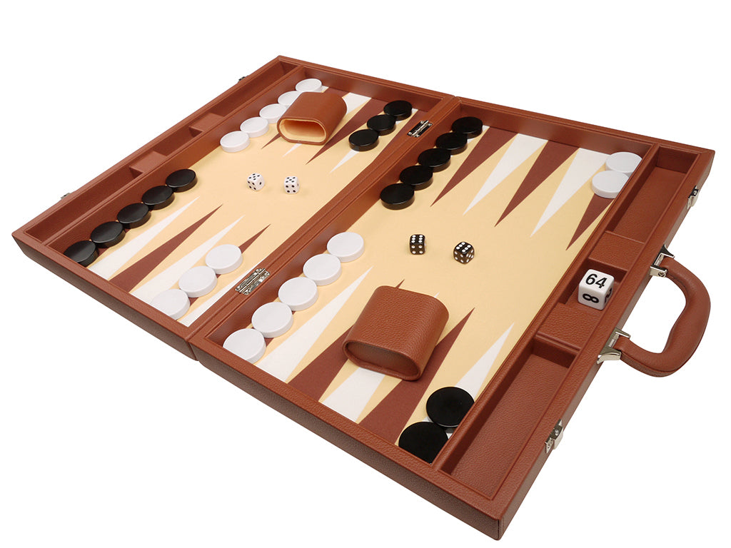 19-inch Premium Backgammon Set - Desert Brown - EUR - American-Wholesaler Inc.