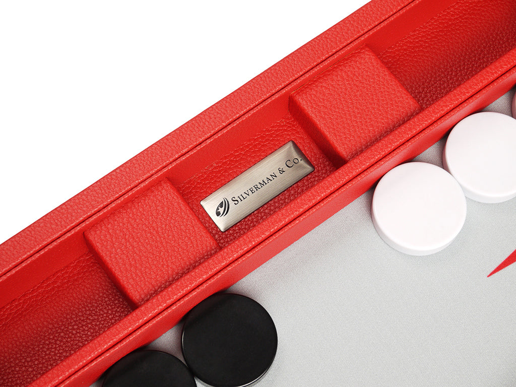 48 x 64 cm Premium-Backgammon-Set - Rot | Backgammon Bretter